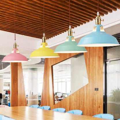 Industrialna Kolorowa Lampa Wisząca z Kloszem Stodoła Back