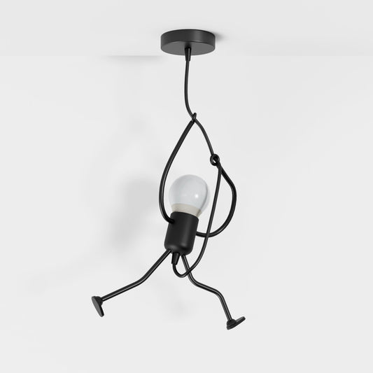 Industrialna Metalowa Lampa Wisząca Zwisająca Czarna Matowa Hero
