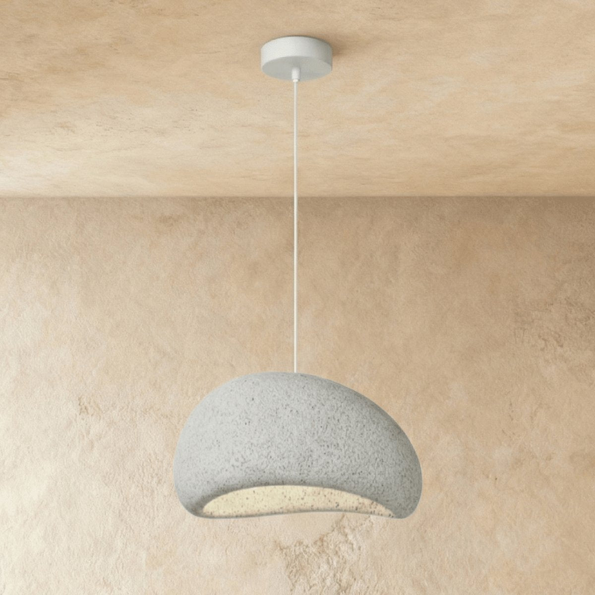 Japońska Lampa Wisząca Piaskowa Organiczna Forma Hero