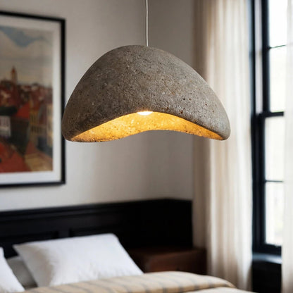 Japońska Lampa Wisząca Piaskowa Organiczna Forma View 14