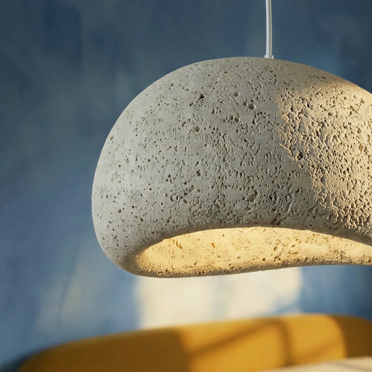 Japońska Lampa Wisząca Piaskowa Organiczna Forma View 17