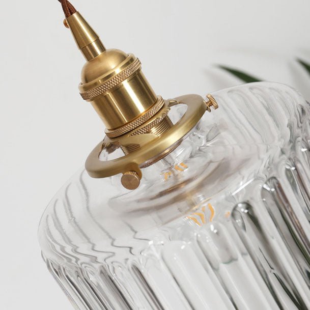 Japońska Mosiężna Szklana Lampa Wisząca Słoik Okrągła Alternate