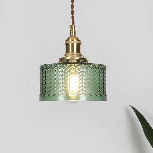 Japońska Mosiężna Szklana Lampa Wisząca Słoik Okrągła Hero