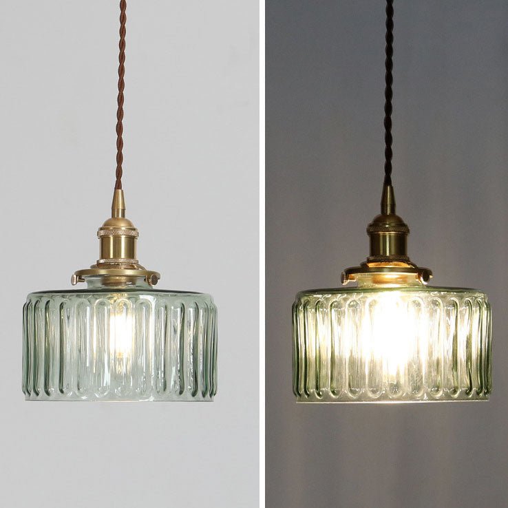 Japońska Mosiężna Szklana Lampa Wisząca Słoik Okrągła View 13
