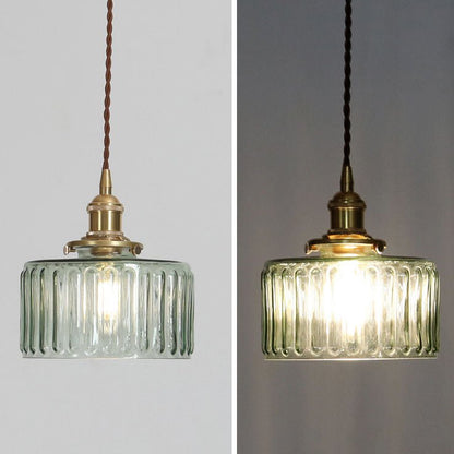 Japońska Mosiężna Szklana Lampa Wisząca Słoik Okrągła View 13