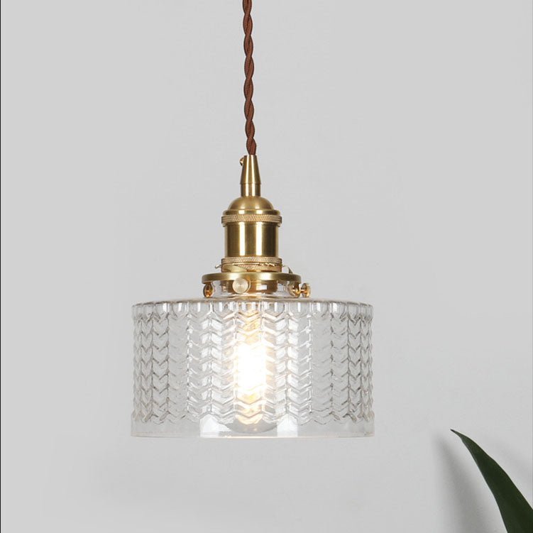 Japońska Mosiężna Szklana Lampa Wisząca Słoik Okrągła View 15