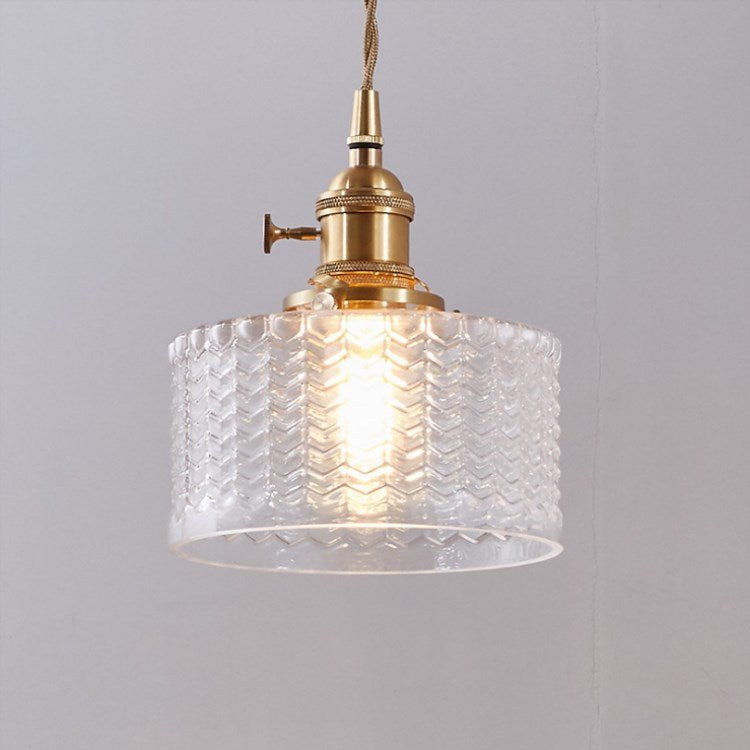 Japońska Mosiężna Szklana Lampa Wisząca Słoik Okrągła View 16