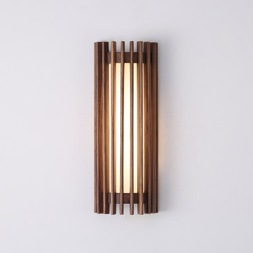 Japońska Orzechowa Wewnętrzna Lampa Ścienna Drewniana View 17