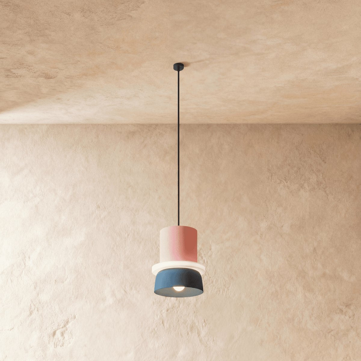 Kolorowa Makaronikowa Lampa Wisząca Dwupoziomowa View 12