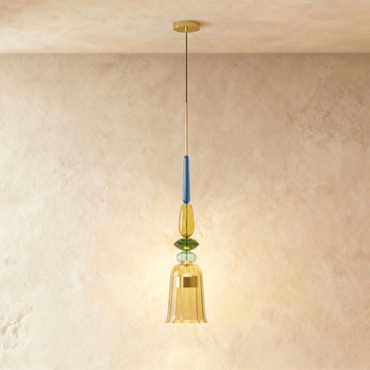 Kolorowa Szklana Lampa Wisząca z Witrażem Lifestyle