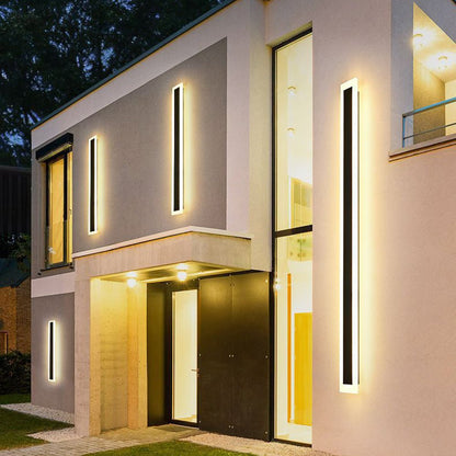 Minimalistyczna Akrylowa Zewnętrzna Lampa Ścienna LED IP65 Czarna Angle