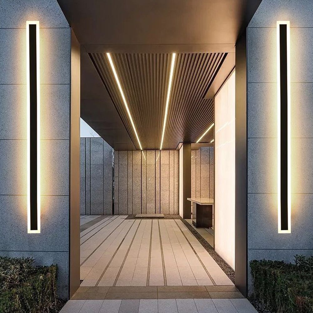 Minimalistyczna Akrylowa Zewnętrzna Lampa Ścienna LED IP65 Czarna Hero