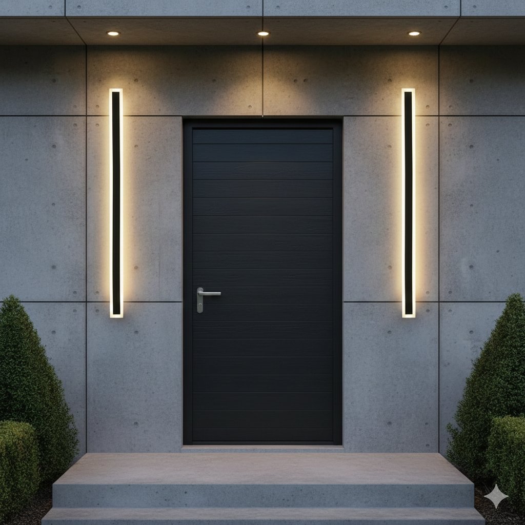 Minimalistyczna Akrylowa Zewnętrzna Lampa Ścienna LED IP65 Czarna View 12