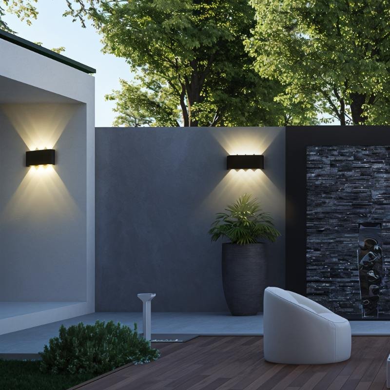 Minimalistyczna Aluminiowa Lampa Ścienna LED Góra Dół View 23