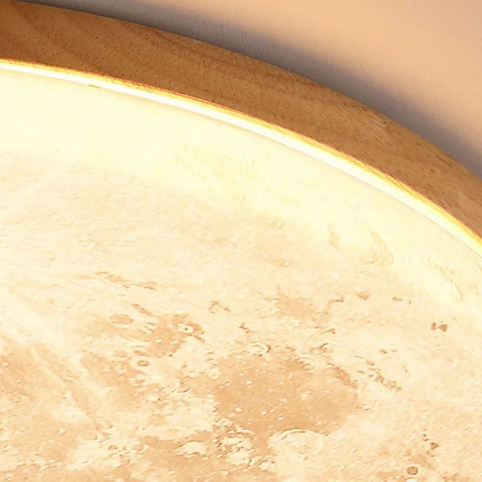 Minimalistyczna Drewniana Lampa Sufitowa LED Księżyc Okrągła View 11