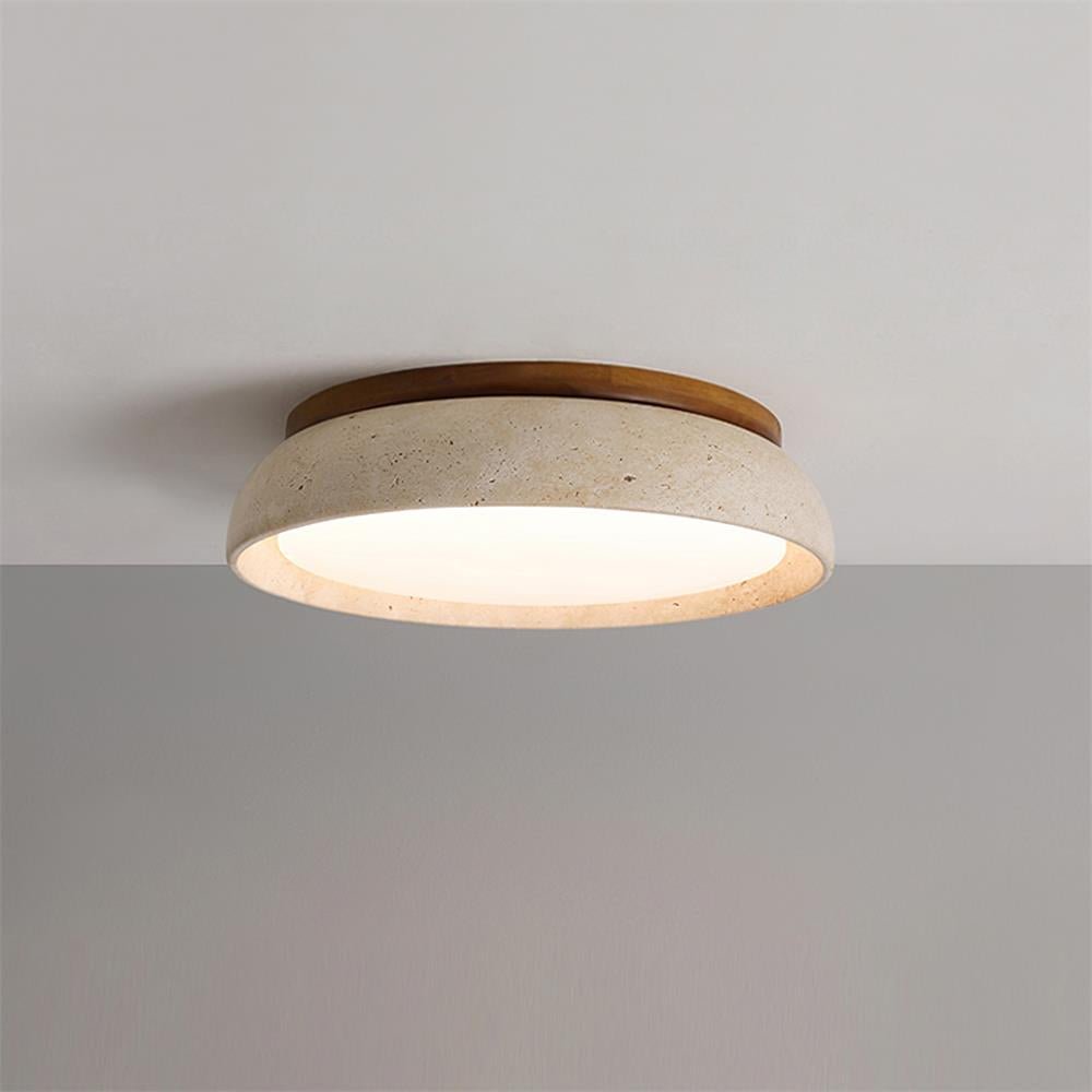 Minimalistyczna Lampa Sufitowa z Trawertyny Okrągła Angle