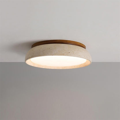 Minimalistyczna Lampa Sufitowa z Trawertyny Okrągła Angle
