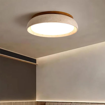 Minimalistyczna Lampa Sufitowa z Trawertyny Okrągła Back