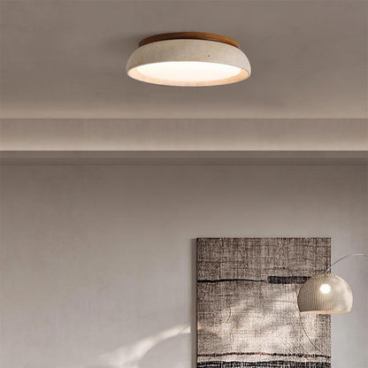 Minimalistyczna Lampa Sufitowa z Trawertyny Okrągła Detail