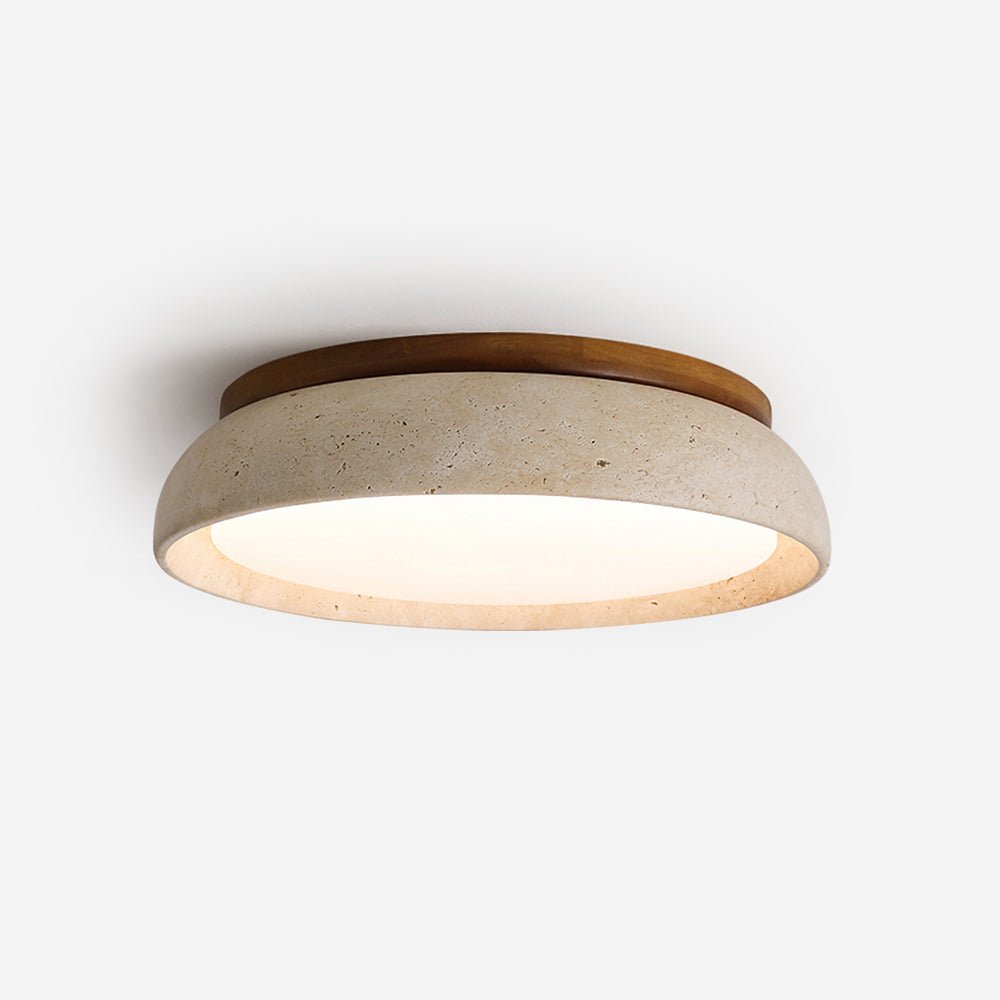 Minimalistyczna Lampa Sufitowa z Trawertyny Okrągła Hero