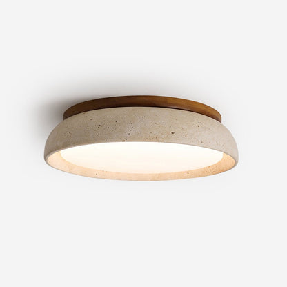 Minimalistyczna Lampa Sufitowa z Trawertyny Okrągła Hero