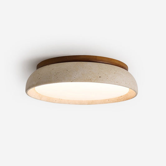 Minimalistyczna Lampa Sufitowa z Trawertyny Okrągła Hero