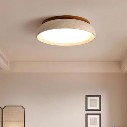 Minimalistyczna Lampa Sufitowa z Trawertyny Okrągła Lifestyle