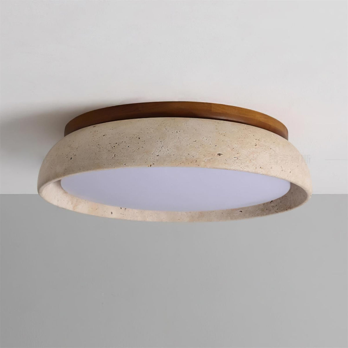Minimalistyczna Lampa Sufitowa z Trawertyny Okrągła View 11