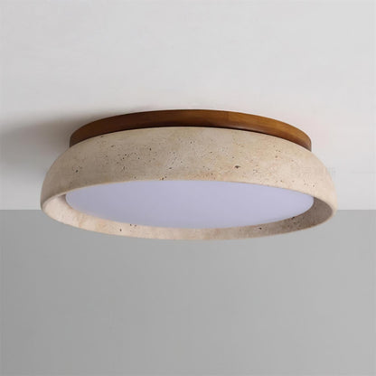 Minimalistyczna Lampa Sufitowa z Trawertyny Okrągła View 11