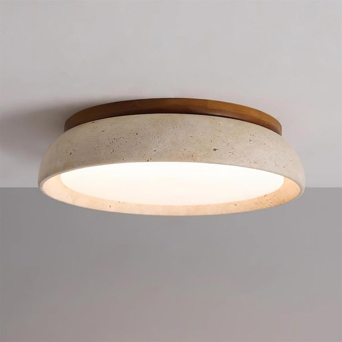 Minimalistyczna Lampa Sufitowa z Trawertyny Okrągła View 12