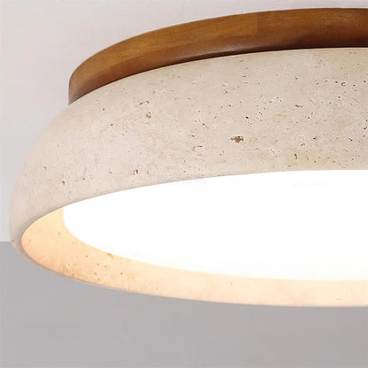 Minimalistyczna Lampa Sufitowa z Trawertyny Okrągła View 13
