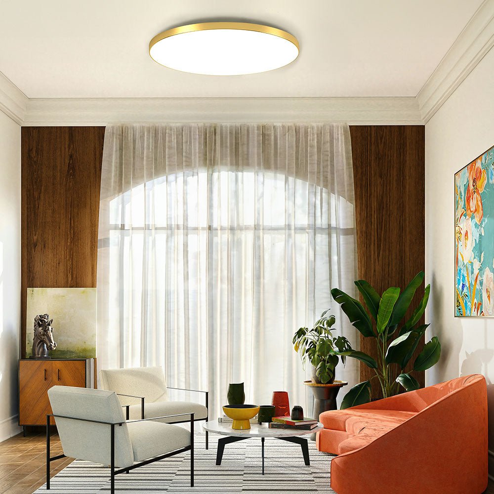 Minimalistyczna Okrągła Lampa Sufitowa LED Płaska Detail