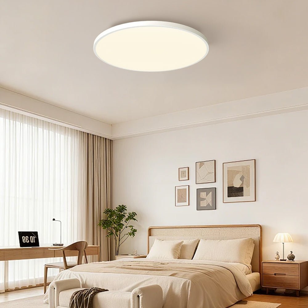 Minimalistyczna Okrągła Lampa Sufitowa LED Płaska View 27
