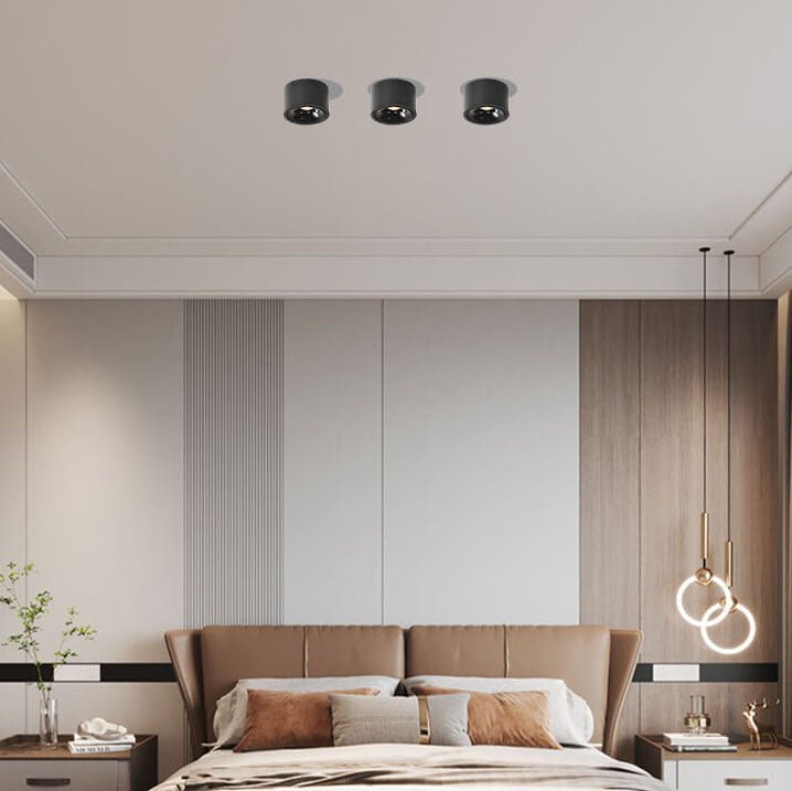 Minimalistyczny Aluminiowy Plafon Sufitowy LED Regulowany Reflektorek Lifestyle