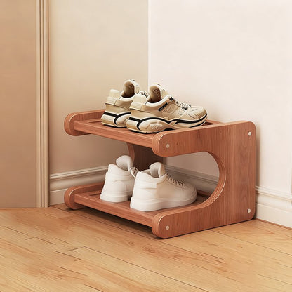 Minimalistyczny Bambusowy Organizer na Buty Piętrowy Front