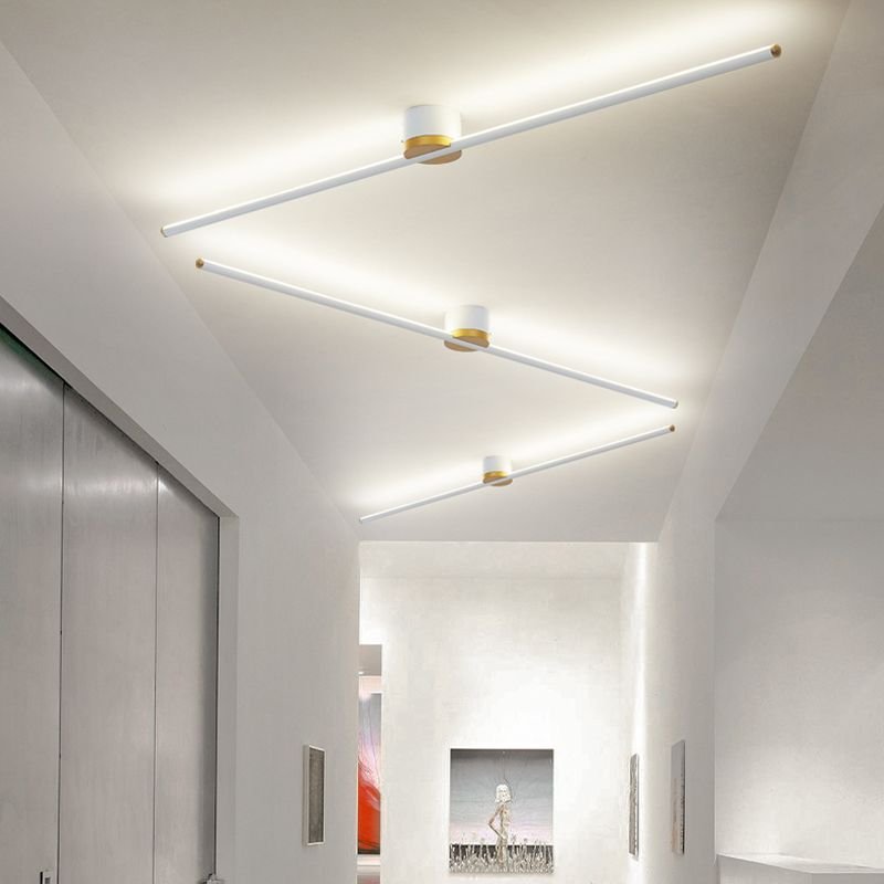Minimalistyczny Liniowy Plafon Sufitowy LED Close Up