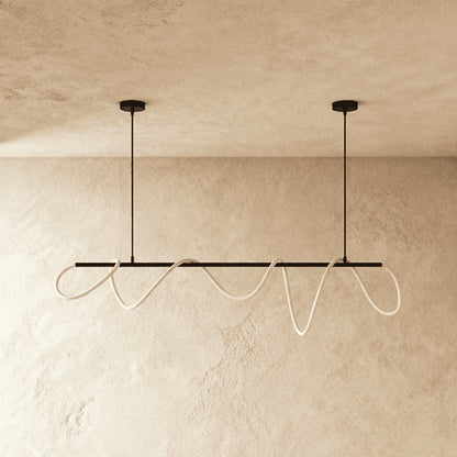 Minimalistyczny Metalowy Żyrandol LED Elastyczna Rurka Front