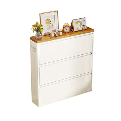 Minimalistyczny Wąski Stalowy Organizer na Buty z Szufladami Uchylnymi View 31