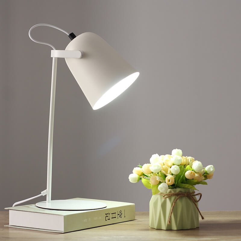 Nordic Macaron Color Creative Iron Bucket Design 1-Light Table Lamp View 12
