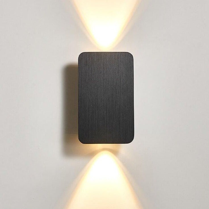 Nordic Minimalist Aluminum Rectangular Flat Panel 2-Light LED Wall Sconce Lamp View 13