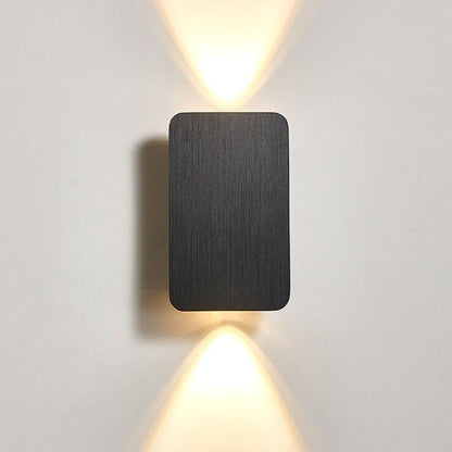 Nordic Minimalist Aluminum Rectangular Flat Panel 2-Light LED Wall Sconce Lamp View 13