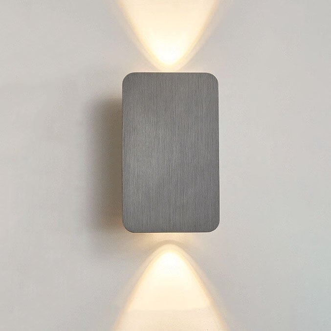 Nordic Minimalist Aluminum Rectangular Flat Panel 2-Light LED Wall Sconce Lamp View 14