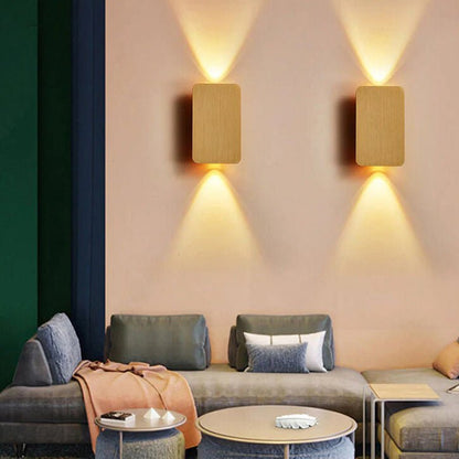 Nordic Minimalist Aluminum Rectangular Flat Panel 2-Light LED Wall Sconce Lamp View 16