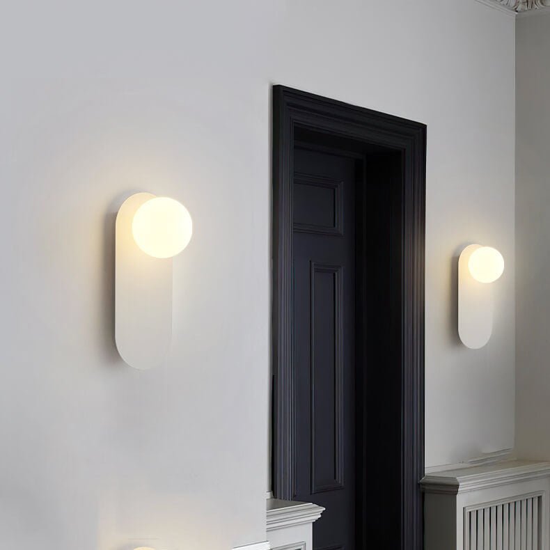 Nordic Minimalist Glass Ring Base 1-Light Wall Sconce Lamp Back