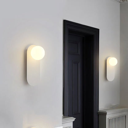 Nordic Minimalist Glass Ring Base 1-Light Wall Sconce Lamp Back
