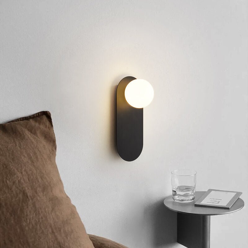 Nordic Minimalist Glass Ring Base 1-Light Wall Sconce Lamp Detail