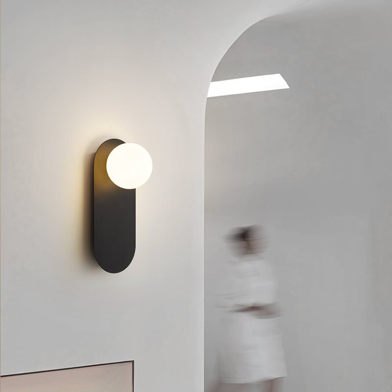 Nordic Minimalist Glass Ring Base 1-Light Wall Sconce Lamp Front