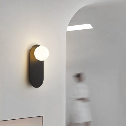 Nordic Minimalist Glass Ring Base 1-Light Wall Sconce Lamp Front
