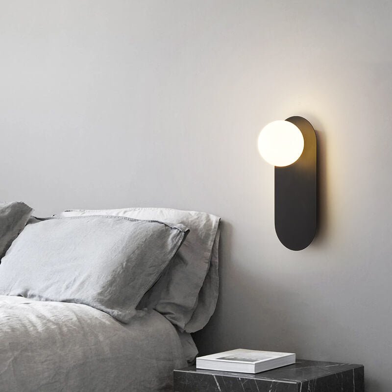 Nordic Minimalist Glass Ring Base 1-Light Wall Sconce Lamp Side