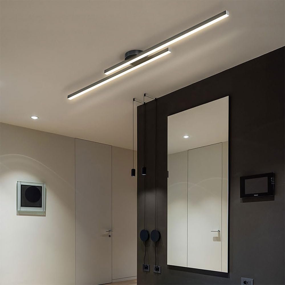 Nowoczesna Aluminiowa Długa Listwa Lampa Sufitowa LED Półzagłębiona View 12